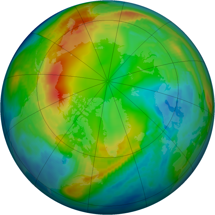 Arctic ozone map for 02 February 1993